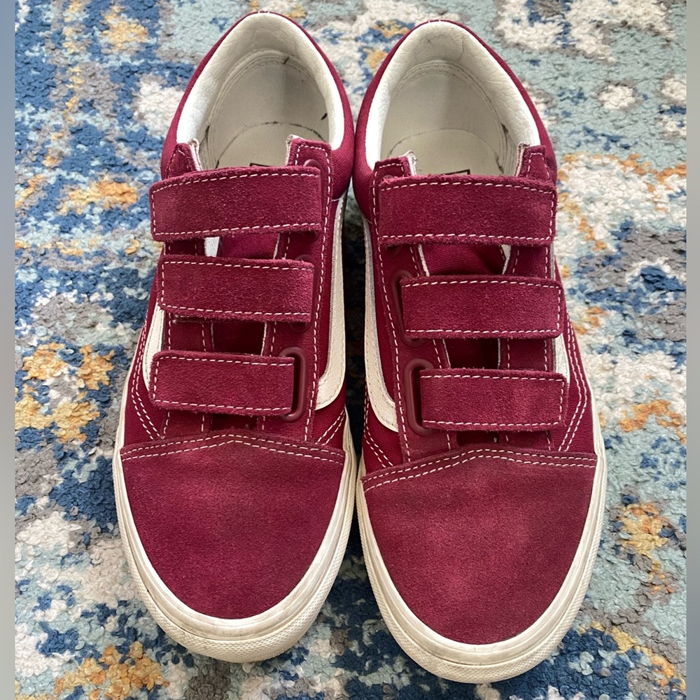 Vans Burgundy Velcro Old Skool sneakers (7 women’s)
